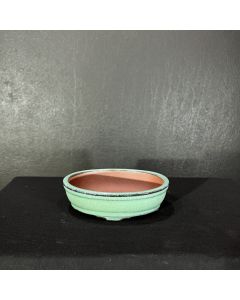 VASO OVAL VERDE (15X11X4cm) 1