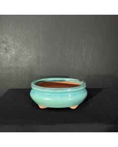 VASO OVAL VERDE(16X13X7cm) 1