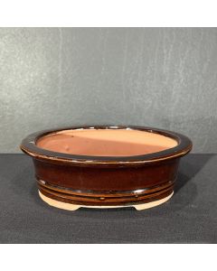 VASO OVAL MARROM(20X17X6cm) 1